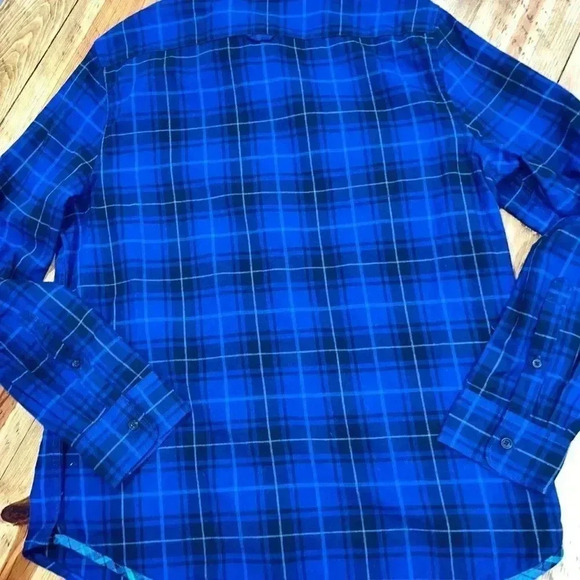 Michael Bastian plaid collarless long sleeve button down EUC - Picture 9 of 10